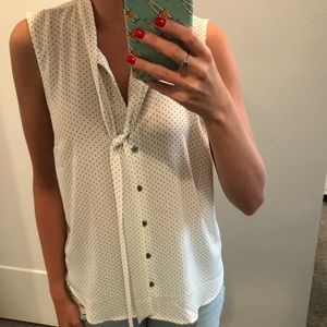 J. Crew polka dot blouse in white and black